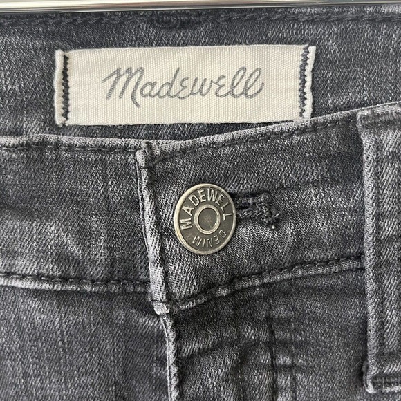 Madewell Cali Demi-Boot Jeans 23 Berkeley Black Raw Chewed Hem Stretch - Picture 8 of 11